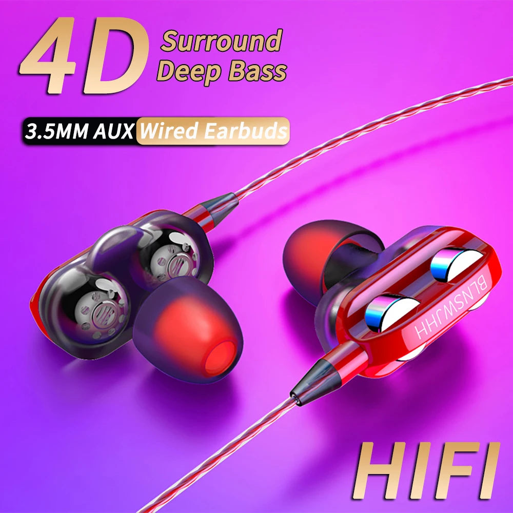 3.5mm Wired Headphones Noise Canceling with mic