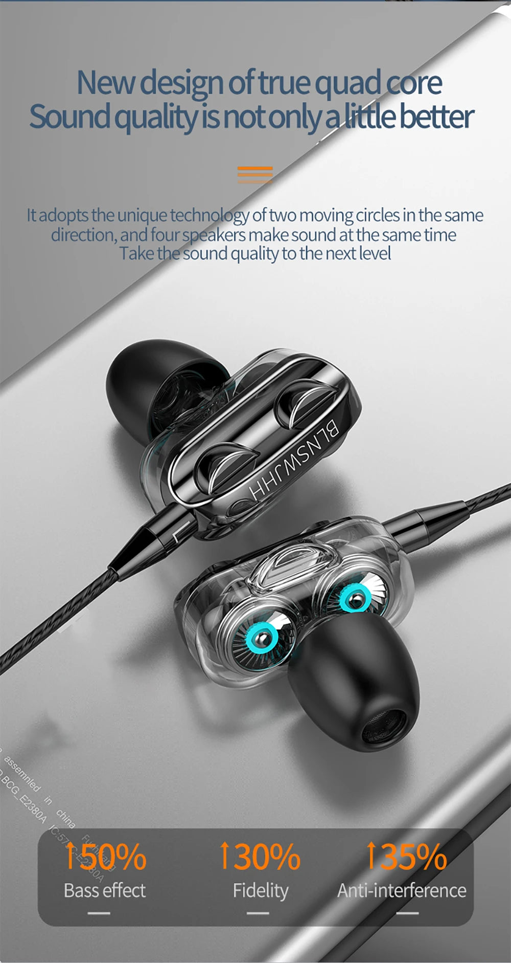 3.5mm Wired Headphones Noise Canceling with mic