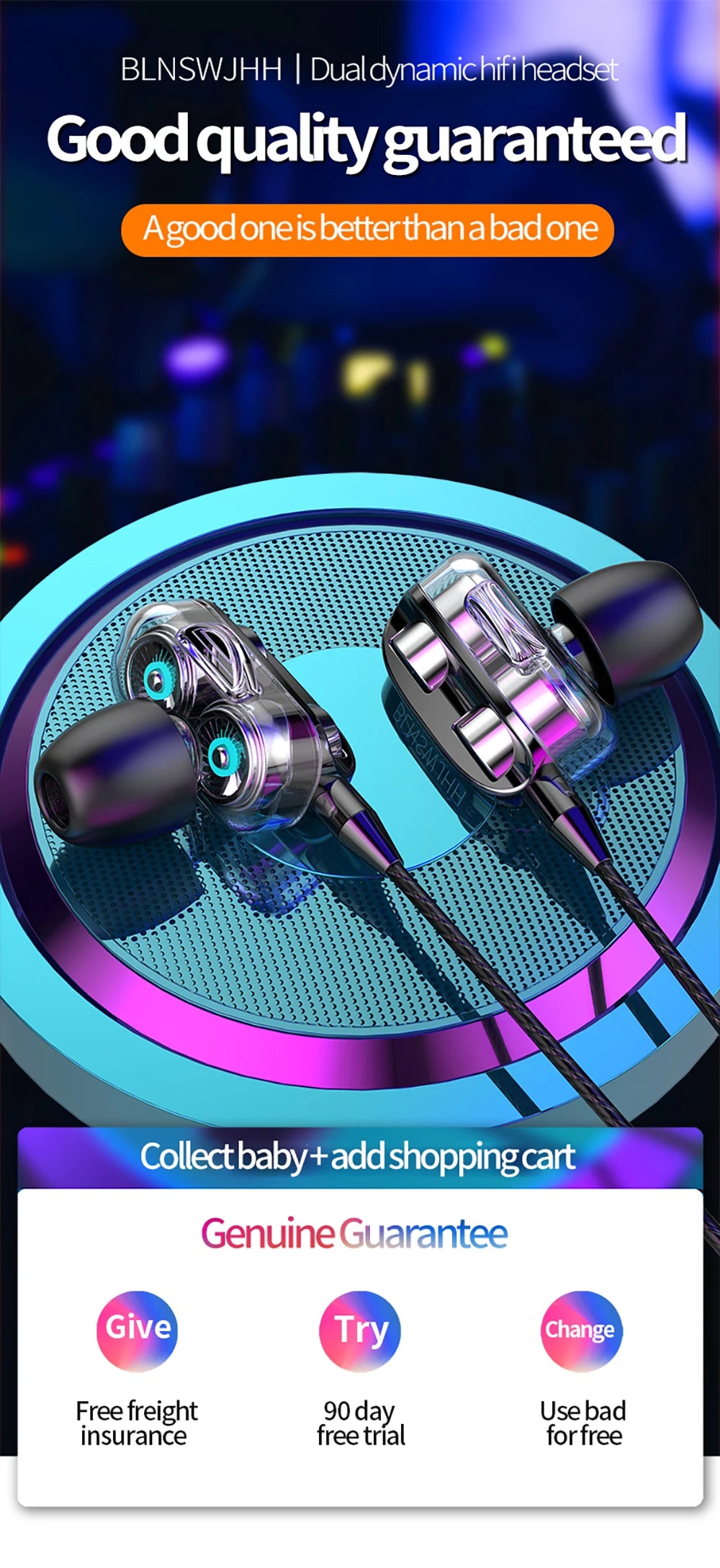 3.5mm Wired Headphones Noise Canceling with mic