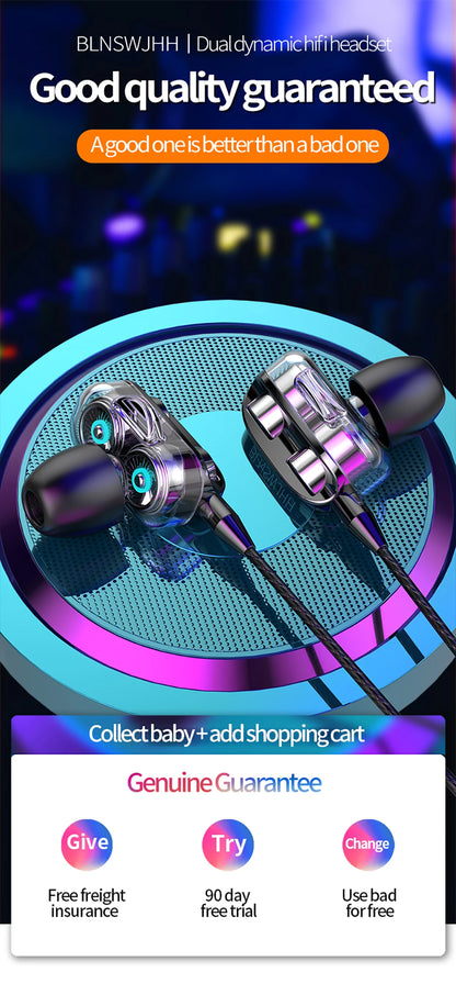 3.5mm Wired Headphones Noise Canceling with mic