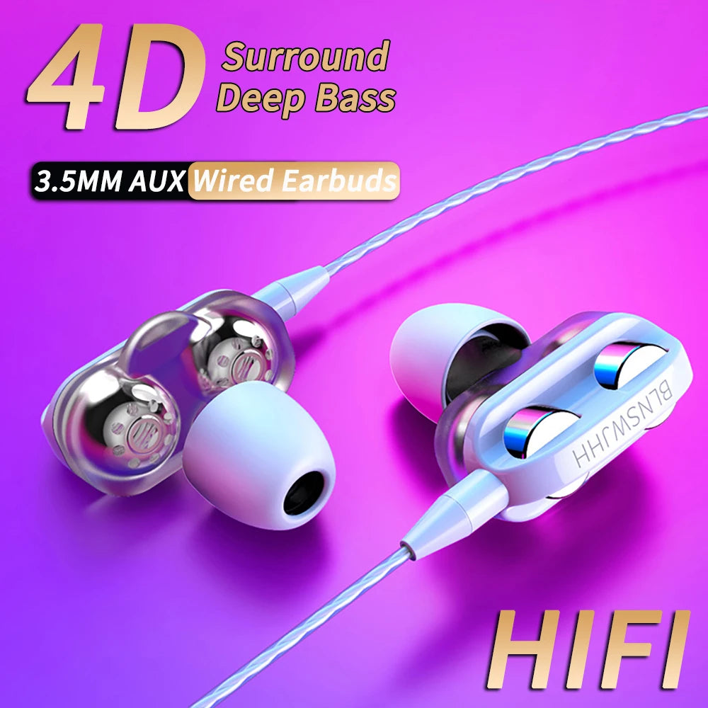 3.5mm Wired Headphones Noise Canceling with mic