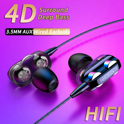 3.5mm Wired Headphones Noise Canceling with mic