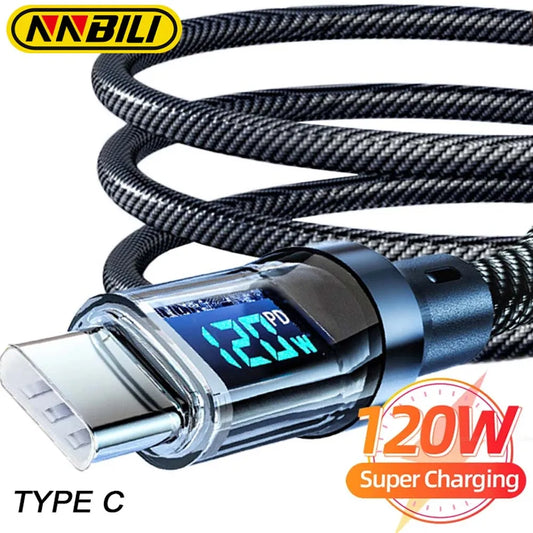 Double type c charging cable super fast