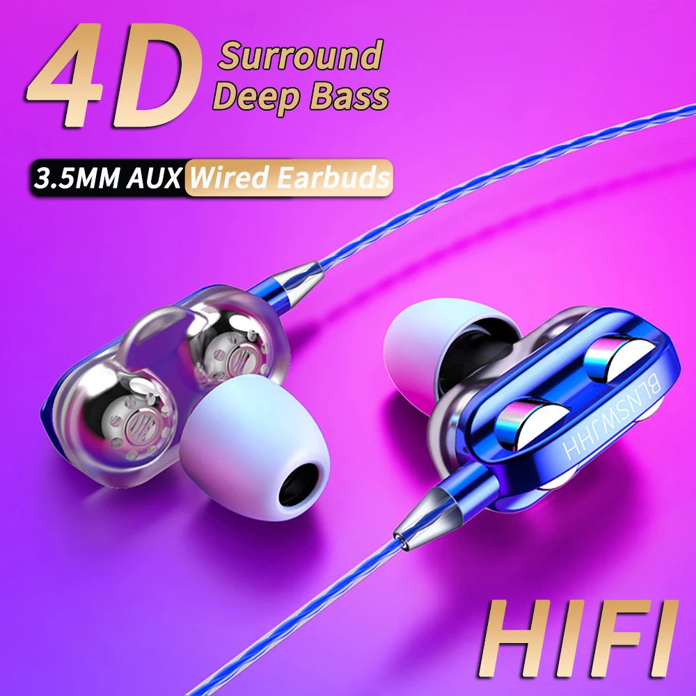3.5mm Wired Headphones Noise Canceling with mic